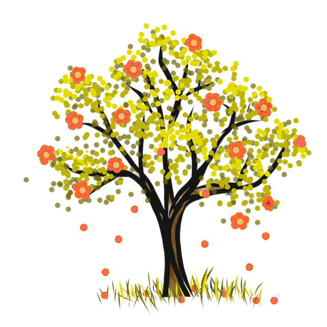 Un albero rigoglioso in fiore, simbolo di rinascita, speranza e crescita personale dopo un periodo difficile